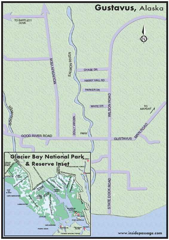Map of Gustavus, Alaska